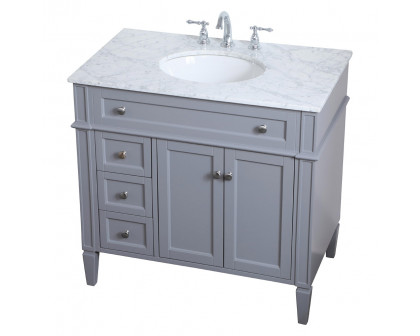 Elegant Single Bathroom Vanity Set - Gray, L 36" (VF12536GR)