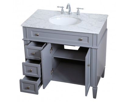 Elegant Single Bathroom Vanity Set - Gray, L 36" (VF12536GR)