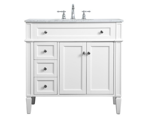 Elegant Single Bathroom Vanity Set - White, L 36" (VF12536WH)