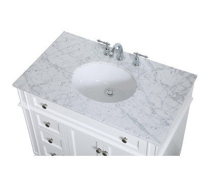 Elegant Single Bathroom Vanity Set - White, L 36" (VF12536WH)