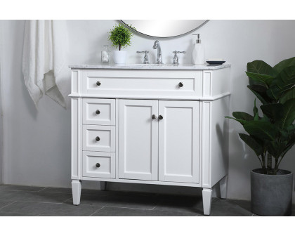 Elegant Single Bathroom Vanity Set - White, L 36" (VF12536WH)