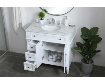 Elegant Single Bathroom Vanity Set - White, L 36" (VF12536WH)