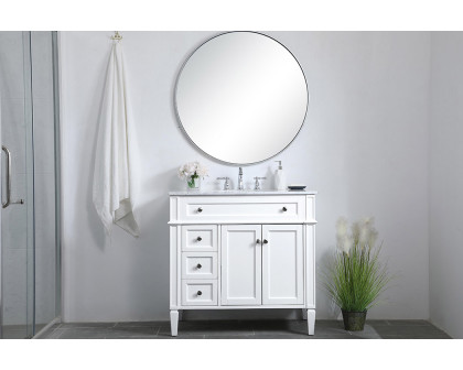 Elegant Single Bathroom Vanity Set - White, L 36" (VF12536WH)