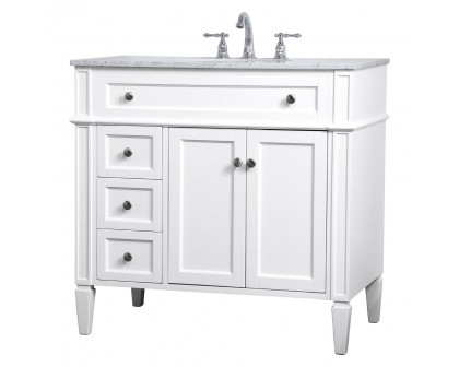 Elegant Single Bathroom Vanity Set - White, L 36" (VF12536WH)