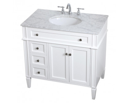 Elegant Single Bathroom Vanity Set - White, L 36" (VF12536WH)