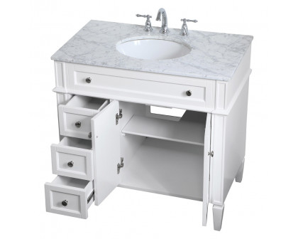 Elegant Single Bathroom Vanity Set - White, L 36" (VF12536WH)