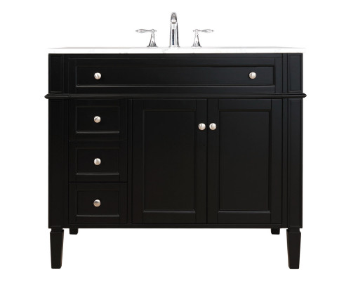 Elegant Single Bathroom Vanity Set - Black, L 40" (VF12540BK)