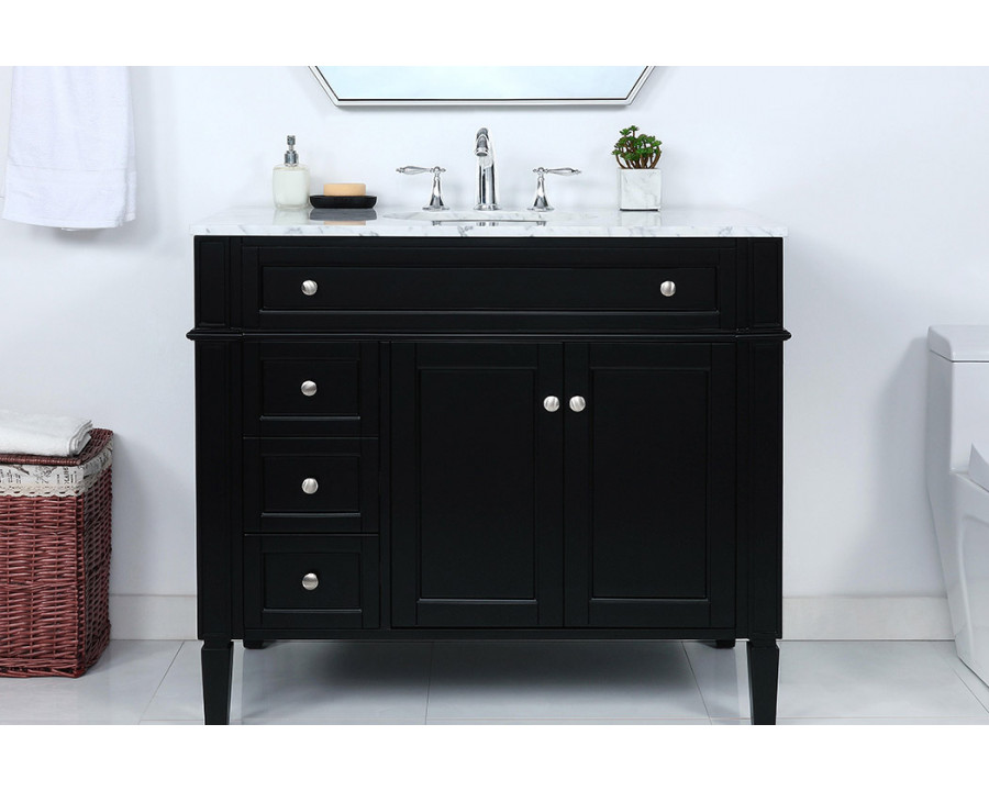 Elegant Single Bathroom Vanity Set - Black, L 40" (VF12540BK)