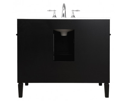 Elegant Single Bathroom Vanity Set - Black, L 40" (VF12540BK)