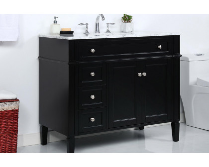 Elegant Single Bathroom Vanity Set - Black, L 40" (VF12540BK)