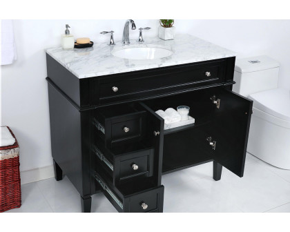 Elegant Single Bathroom Vanity Set - Black, L 40" (VF12540BK)