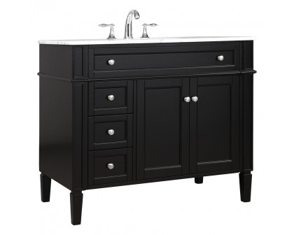 Elegant Single Bathroom Vanity Set - Black, L 40" (VF12540BK)