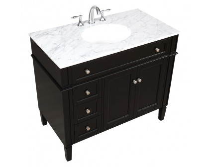 Elegant Single Bathroom Vanity Set - Black, L 40" (VF12540BK)