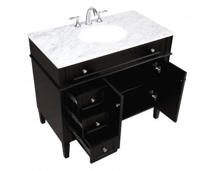 Elegant Single Bathroom Vanity Set - Black, L 40" (VF12540BK)