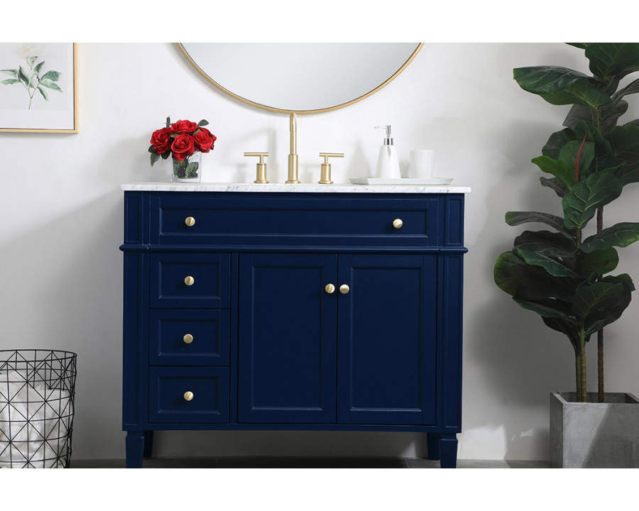 Elegant Single Bathroom Vanity Set - Blue, L 40" (VF12540BL)