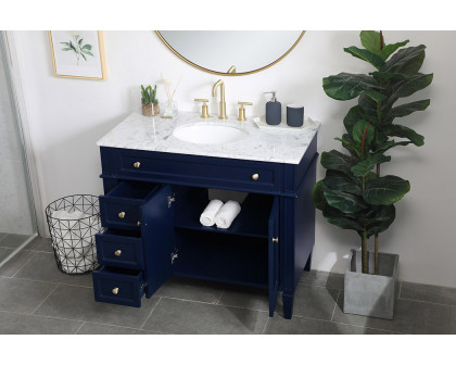 Elegant Single Bathroom Vanity Set - Blue, L 40" (VF12540BL)