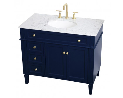 Elegant Single Bathroom Vanity Set - Blue, L 40" (VF12540BL)