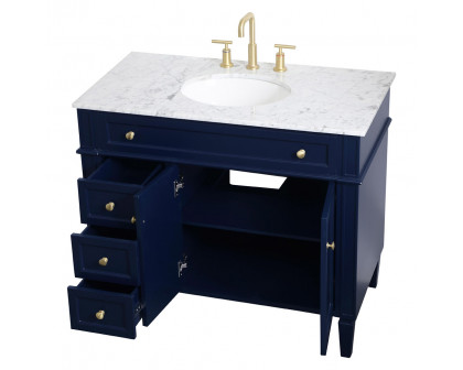 Elegant Single Bathroom Vanity Set - Blue, L 40" (VF12540BL)