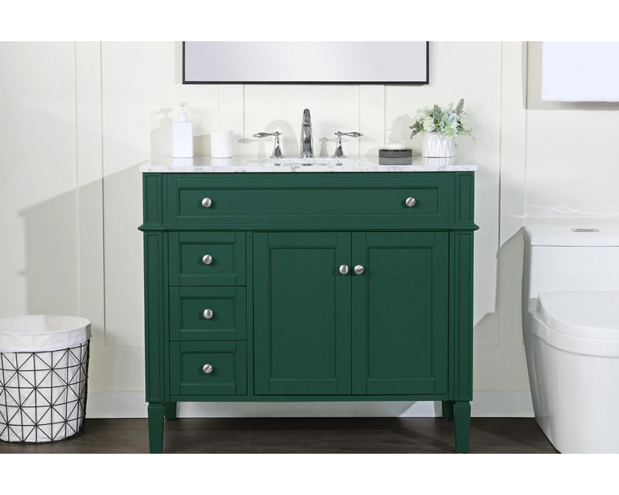 Elegant Single Bathroom Vanity Set - Green, L 40" (VF12540GN)