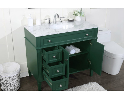 Elegant Single Bathroom Vanity Set - Green, L 40" (VF12540GN)