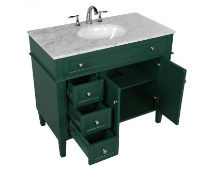 Elegant Single Bathroom Vanity Set - Green, L 40" (VF12540GN)