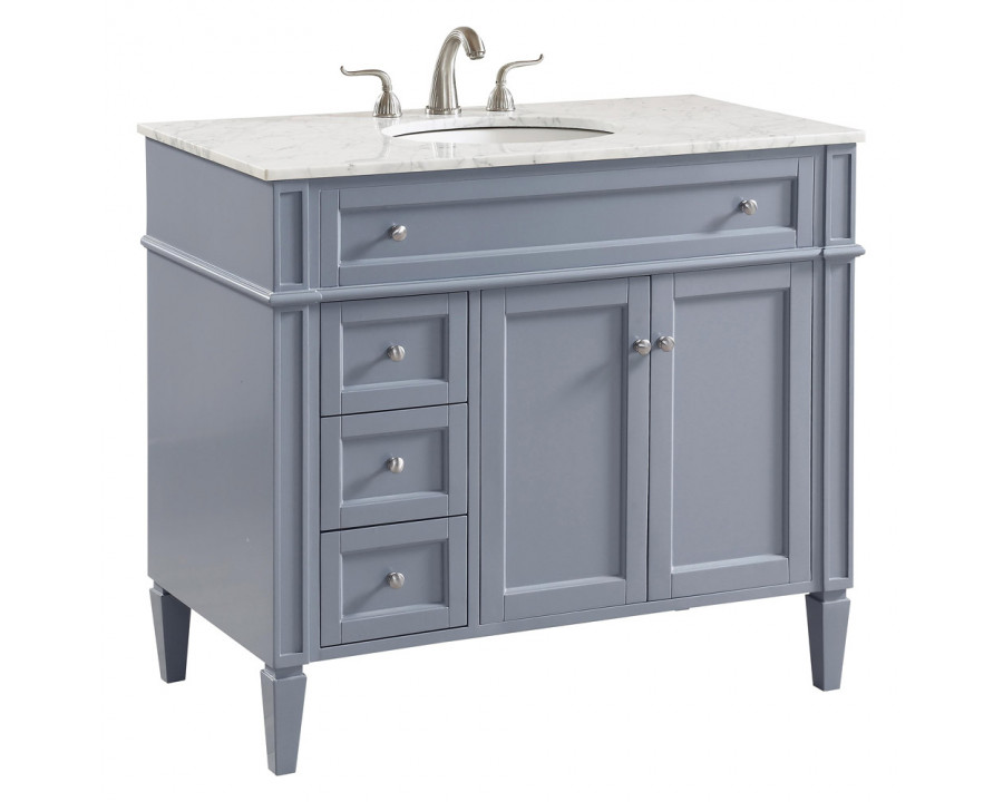 Elegant Single Bathroom Vanity Set - Gray, L 40" (VF12540GR)