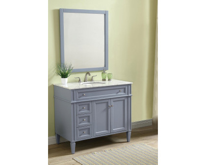 Elegant Single Bathroom Vanity Set - Gray, L 40" (VF12540GR)