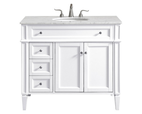 Elegant Single Bathroom Vanity Set - White, L 40" (VF12540WH)