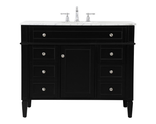 Elegant 42" Single Bathroom Vanity Set - Black (VF12542BK)