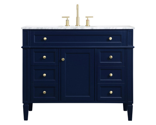 Elegant 42" Single Bathroom Vanity Set - Blue (VF12542BL)