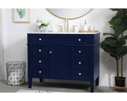 Elegant 42" Single Bathroom Vanity Set - Blue (VF12542BL)