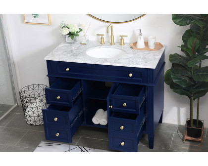 Elegant 42" Single Bathroom Vanity Set - Blue (VF12542BL)