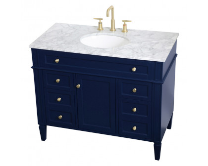 Elegant 42" Single Bathroom Vanity Set - Blue (VF12542BL)