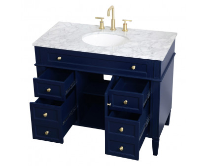 Elegant 42" Single Bathroom Vanity Set - Blue (VF12542BL)