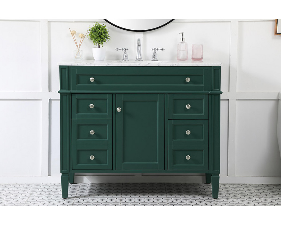 Elegant 42" Single Bathroom Vanity Set - Green (VF12542GN)