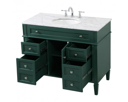 Elegant 42" Single Bathroom Vanity Set - Green (VF12542GN)