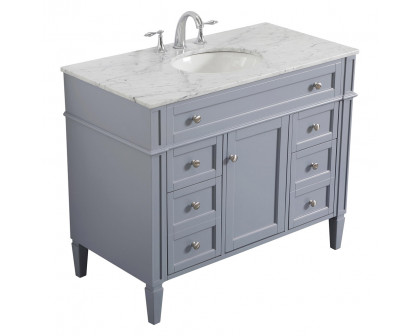 Elegant 42" Single Bathroom Vanity Set - Gray (VF12542GR)