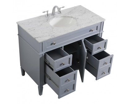 Elegant 42" Single Bathroom Vanity Set - Gray (VF12542GR)