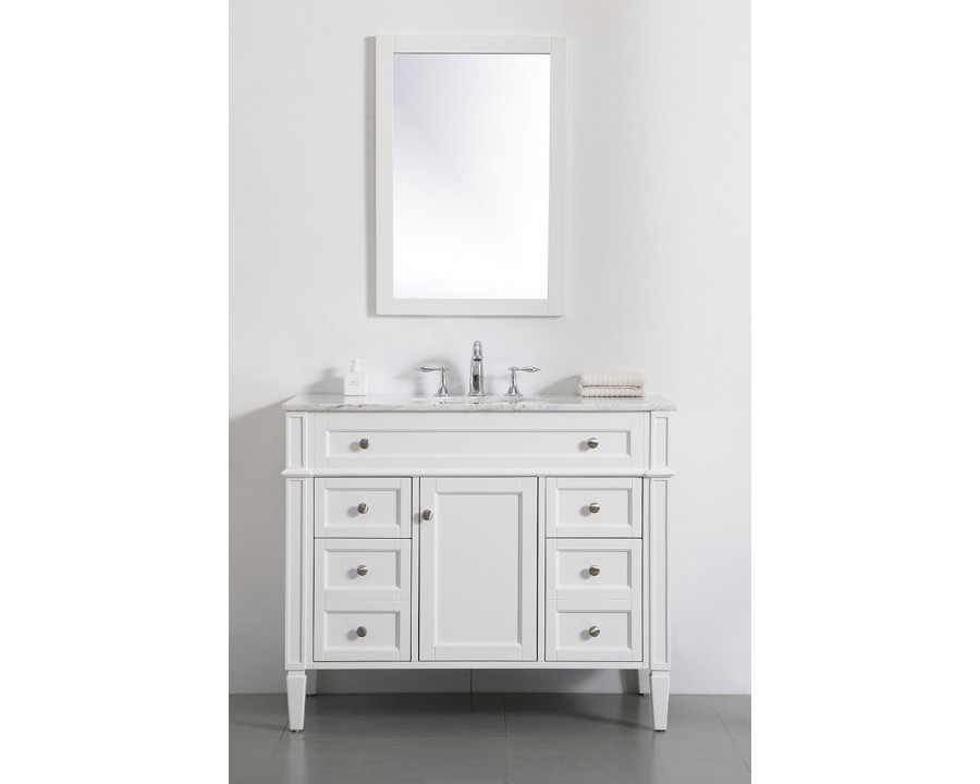 Elegant 42" Single Bathroom Vanity Set - White (VF12542WH)