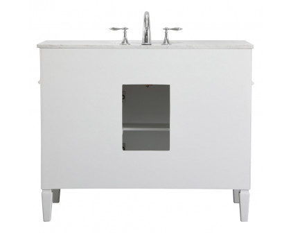 Elegant 42" Single Bathroom Vanity Set - White (VF12542WH)