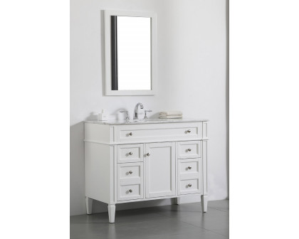 Elegant 42" Single Bathroom Vanity Set - White (VF12542WH)