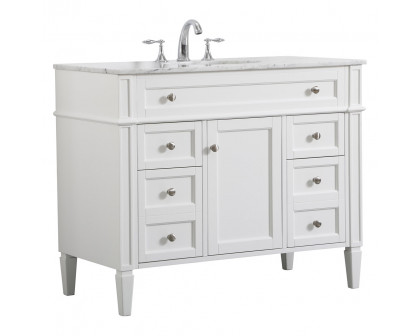 Elegant 42" Single Bathroom Vanity Set - White (VF12542WH)