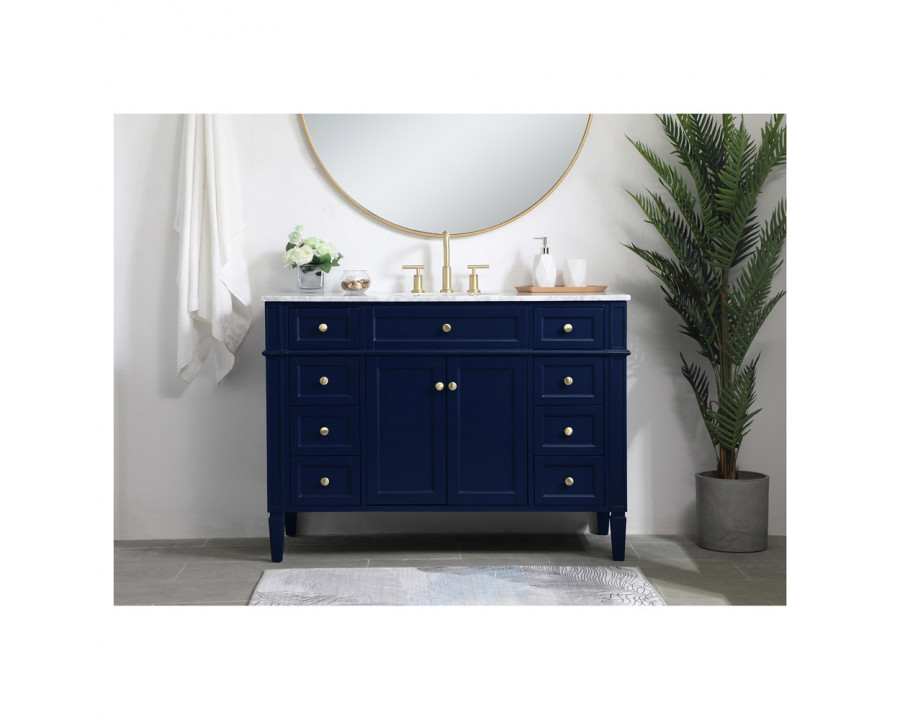 Elegant 60" Single Bathroom Vanity Set - Blue (VF12548BL)