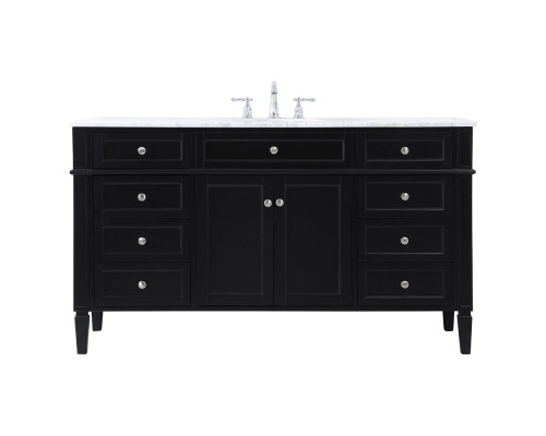 Elegant 60" Single Bathroom Vanity Set - Black (VF12560BK)