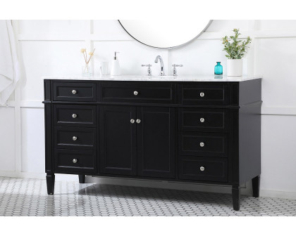 Elegant 60" Single Bathroom Vanity Set - Black (VF12560BK)