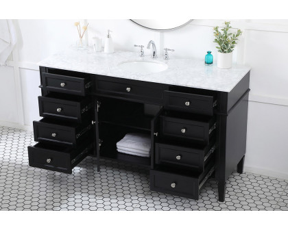 Elegant 60" Single Bathroom Vanity Set - Black (VF12560BK)