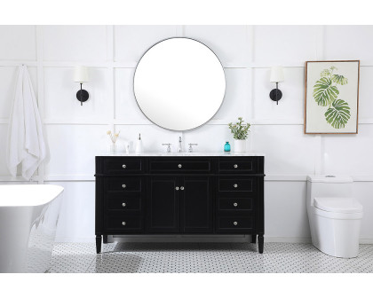 Elegant 60" Single Bathroom Vanity Set - Black (VF12560BK)