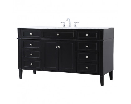 Elegant 60" Single Bathroom Vanity Set - Black (VF12560BK)