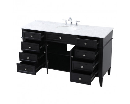 Elegant 60" Single Bathroom Vanity Set - Black (VF12560BK)