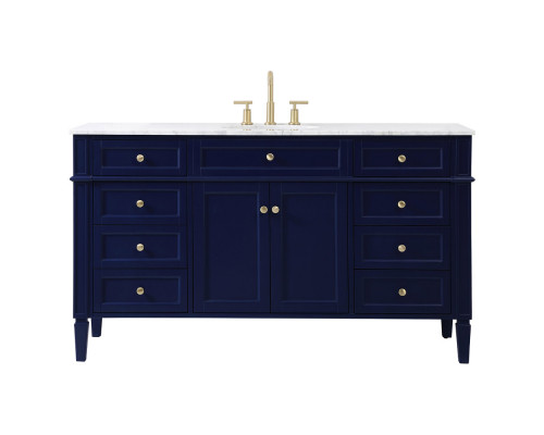 Elegant 60" Single Bathroom Vanity Set - Blue (VF12560BL)